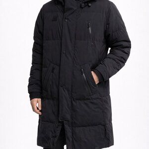 The Arrivals NYC Down Puffer Parka Jacket Black M Men L Women Long Winter Coat